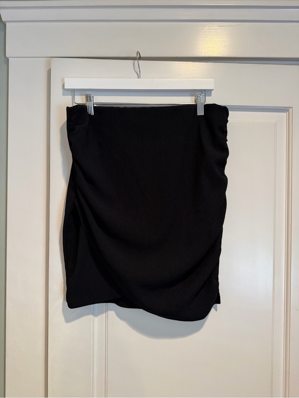 Free People Black Mini Skirt with Side Ruching